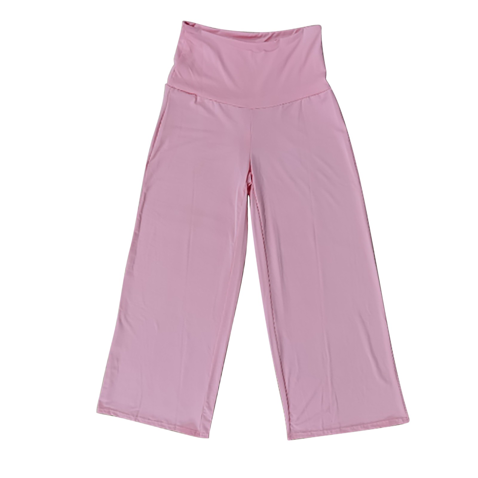 thumbnail image 4 of Pantalones de cintura alta y pierna ancha para mujer: elásticos, informales/para el trabajo/yoga, tejido de punto, para todas las estaciones, color liso, lavables a máquina/a mano, tallas S-XL., 4 of 4